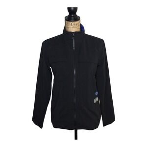 Calvin Klein Jeans Womens Long Sleeves‎ Full Zip Black Jacket Sz Small  (3471)